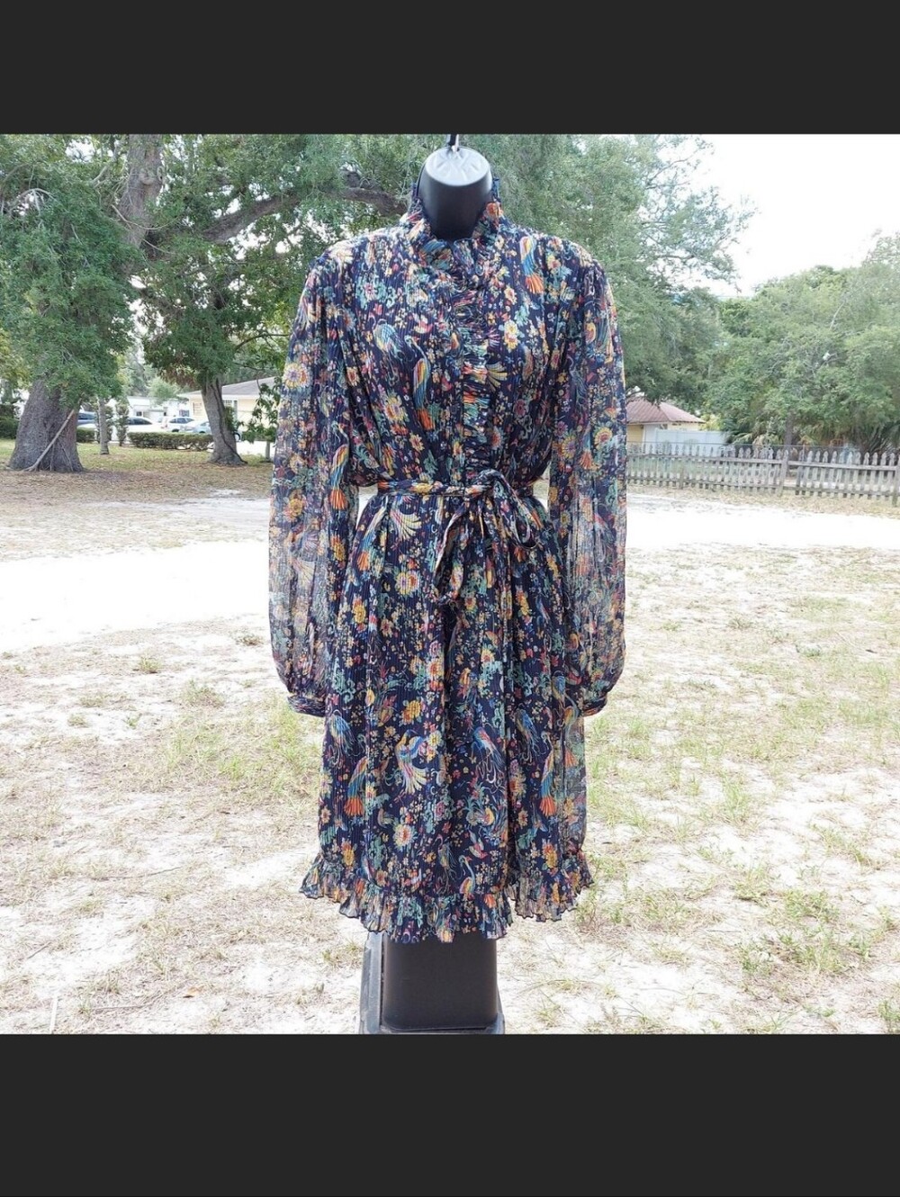 Tory Burch Navy Floral Lightweight Blazer-Style Dress